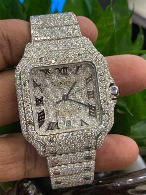 men's diamond cartier watch|cartier full diamond watch.